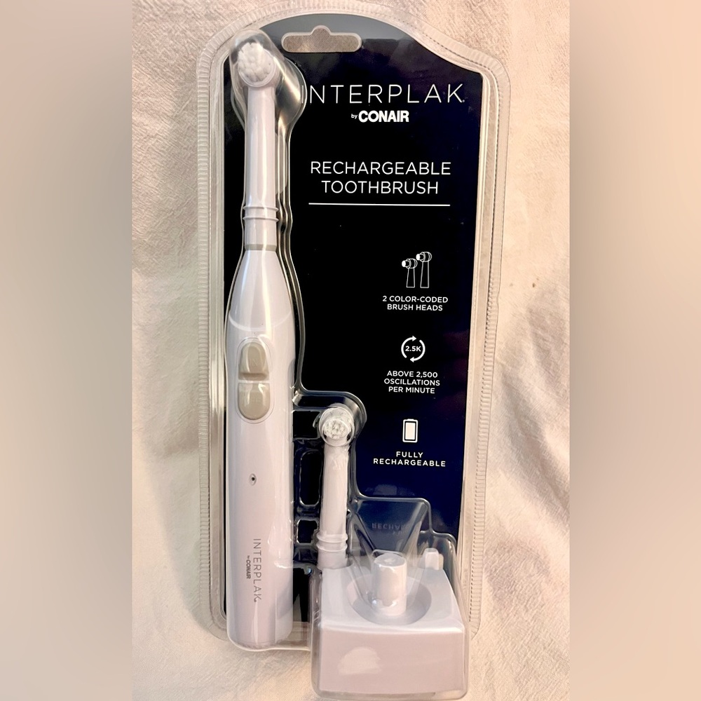 Interplak by Conair Rechargeable Toothbrush - White